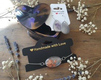 Red Resin Jewelry Set, Glitter Earrings and Bracelet, Valentine’s Day Gift
