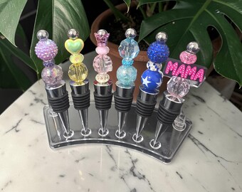 Beaded Wine Stoppers, Bottle Stopper, Wine Gift, Bar Accessories, for Her or Him