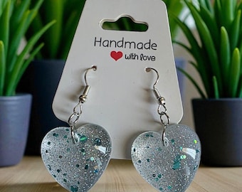 Resin Teardrop Earrings  Handmade Floral Jewelry  Lightweight Dangle Earrings Gift for Her