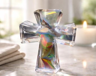 Resin Cross Decoration Handmade Epoxy Christian Cross  Faith Inspired Home Décor
