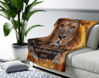 Lion Portrait To Our Son Sherpa Fleece Blanket | Inspirational Message
