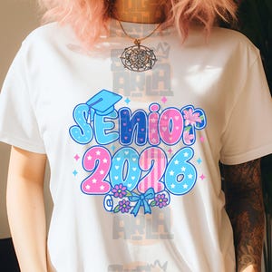 Senior 2026 PNG: Coquette Graduation Shirt Design (Digital Download