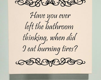 Burning Tires Bathroom Canvas