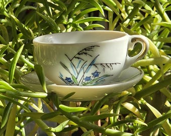 Blue Botanical Teacup Plant Spike