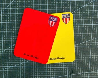 Referee Card, Personalized Referee Card, Yellow Red Card, Soccer Referee Cards, Personalized Referee Cards