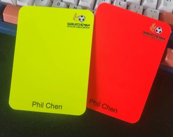 Personalized Referee Card: Yellow & Red Card Set