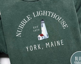 York Maine Lighthouse Sweatshirt Comfort Colors Maine Lighthouse York Maine Sweatshirt Coastal Sweatshirt Nubble Lighthouse Maine Crewneck