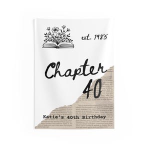Chapter 40 Birthday Banner: Book Theme, Customizable Party Decor - Etsy
