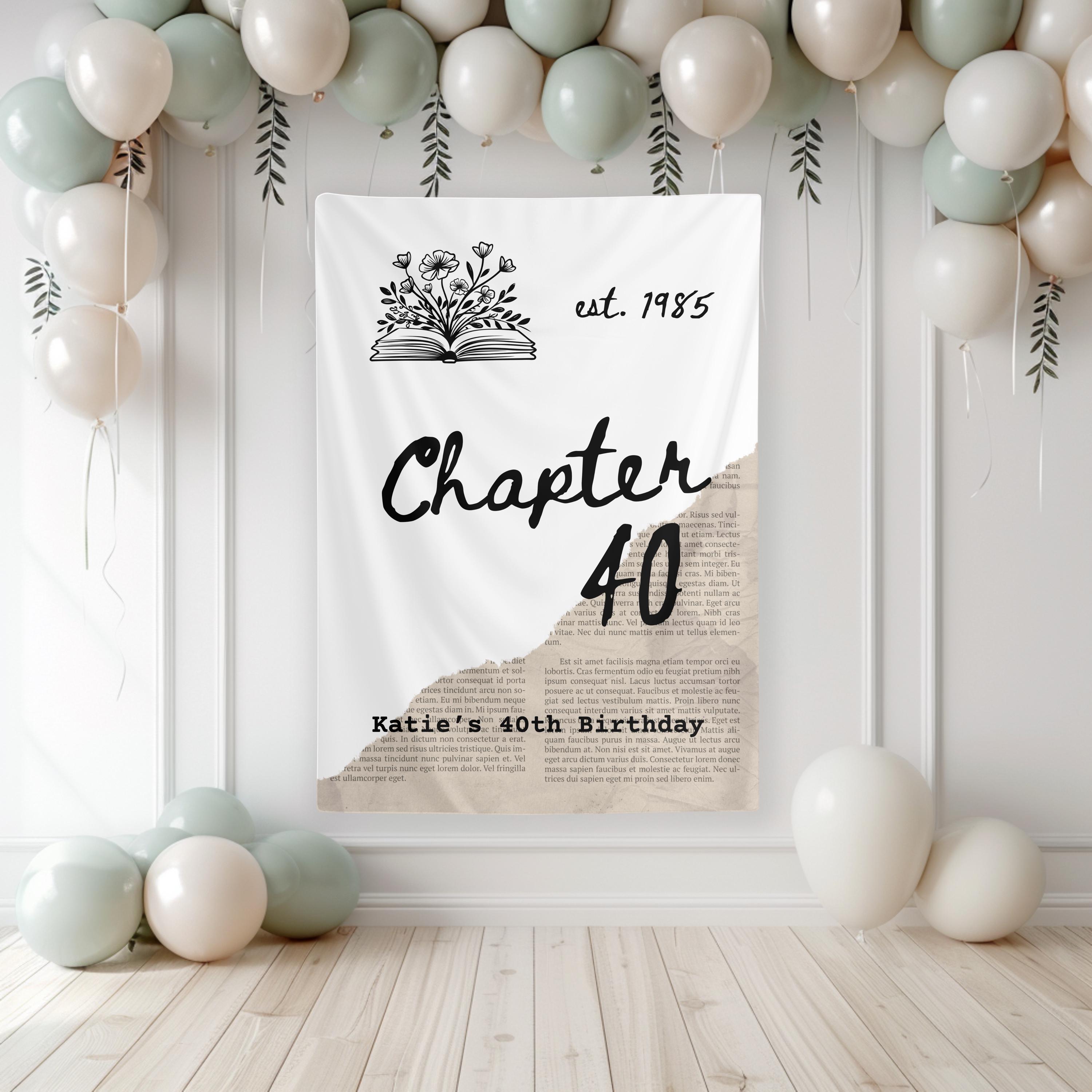 Chapter 40 Birthday Banner: Book Theme, Customizable Party Decor - Etsy