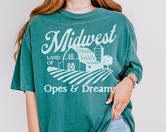 Distressed Midwest Land of Opes Comfort Colors T-Shirt