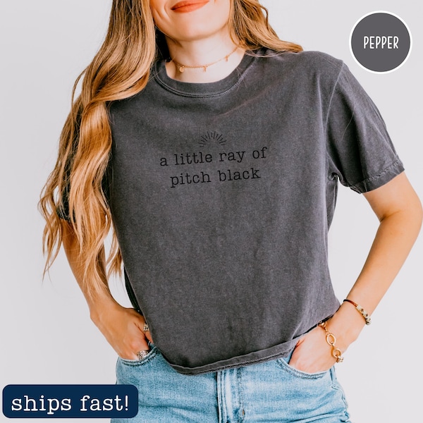 Little Ray of Pitch Black Comfort Colors Boxy Tee: Cropped Top, Sizes S-2XL