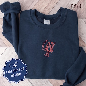 Lobster Sweatshirt Embroidered Lobster Fisherman Aesthetic Oceancore Shirt Nautical Trendy Crewneck Lobster Sweater Gift for Lobster Lover