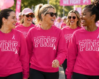 Breast Cancer Awareness Gildan Sweatshirt, In October We Wear Pink, Sizes S-4XL