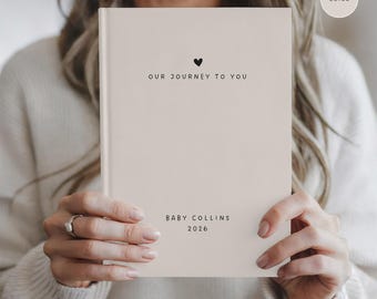 Gepersonaliseerde zwangerschapsdagboek Onze reis naar jou | Op maat gemaakt babyboek | Cadeau voor nieuwe moeder