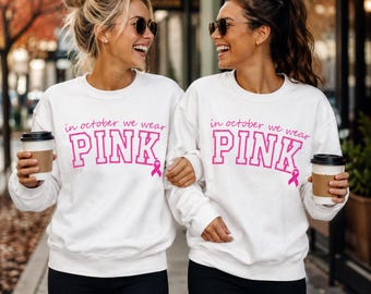 Breast Cancer Awareness Gildan Sweatshirt, In October We Wear Pink, Sizes S-4XL