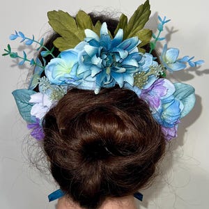 Handmade Flower Crown Bun Wrap – Floral Hair Accessory for Buns, Weddings, Ballet, Photoshoots, or Everyday Beauty