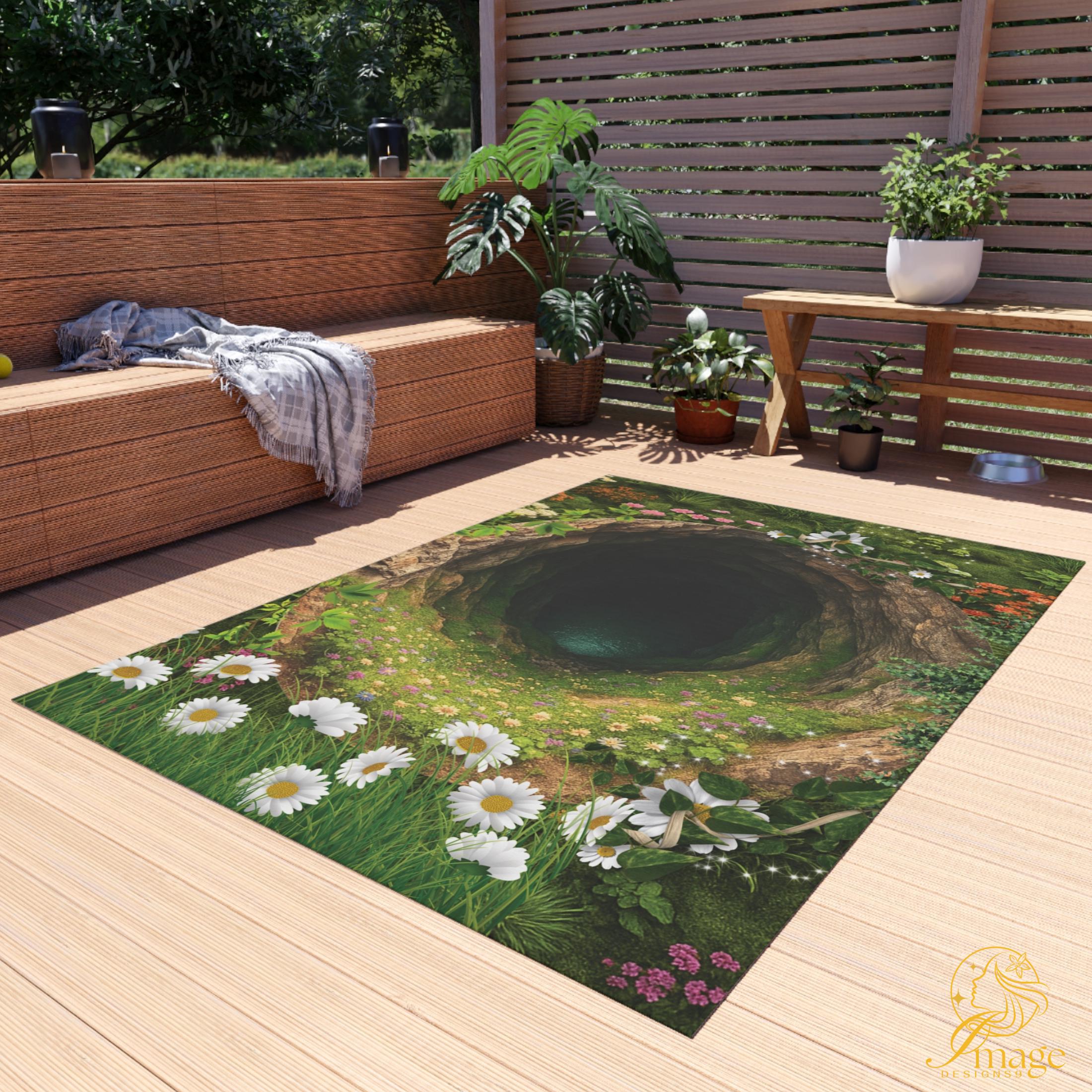 3D Deep Cave Illusion Rug: Boho Garden Hole Carpet - Etsy