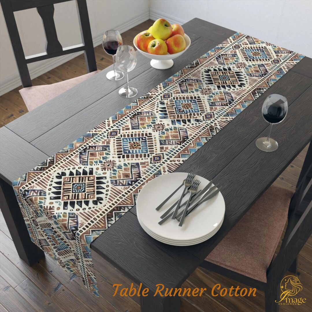 Southwestern Tribal Pattern Tablecloth | Rustic Aztec Boho Table Cover ...