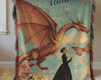 Personalized Medieval Dragon Blanket: Fairytale Nursery Decor