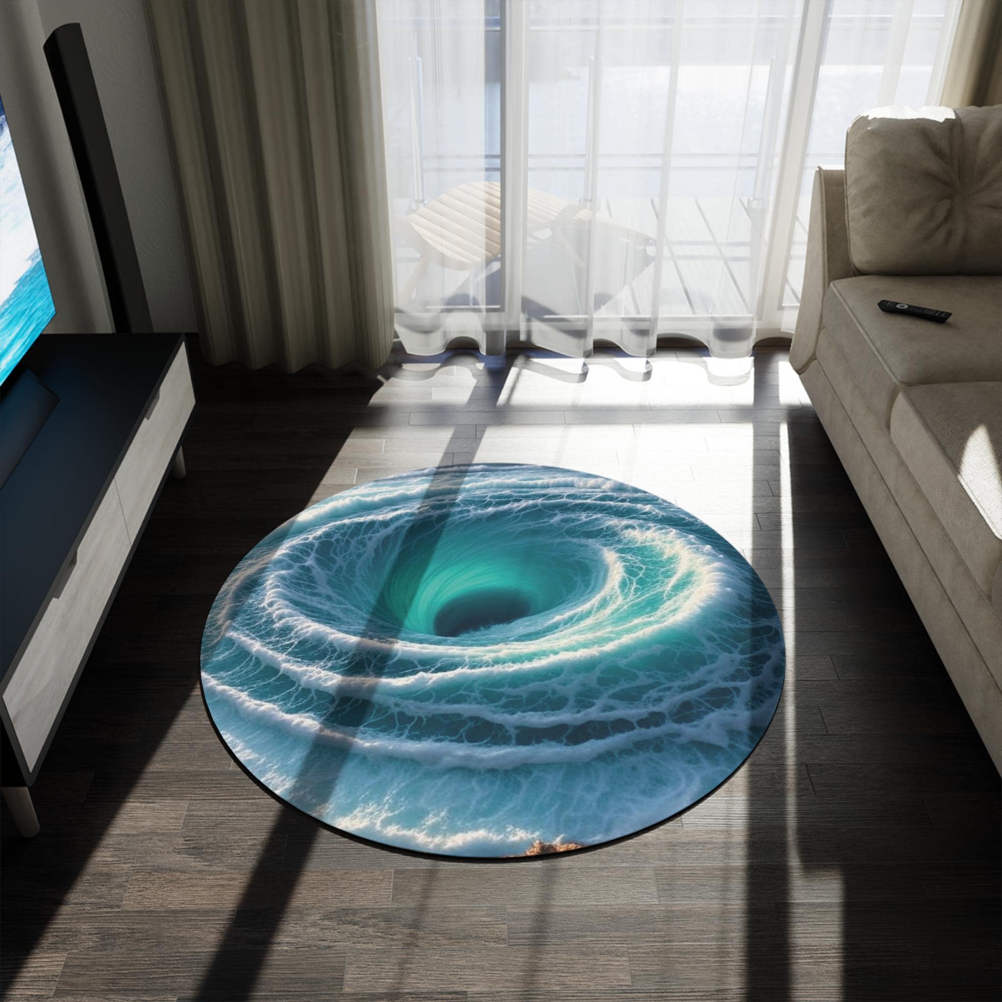 3D Ocean Vortex Rug: Round Deep Sea Illusion Carpet - Etsy
