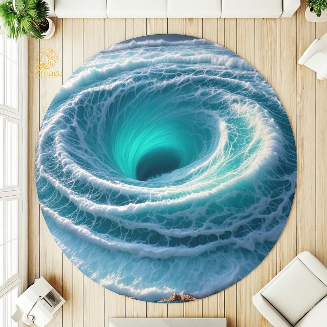 3D Ocean Vortex Rug: Round Deep Sea Illusion Carpet - Etsy