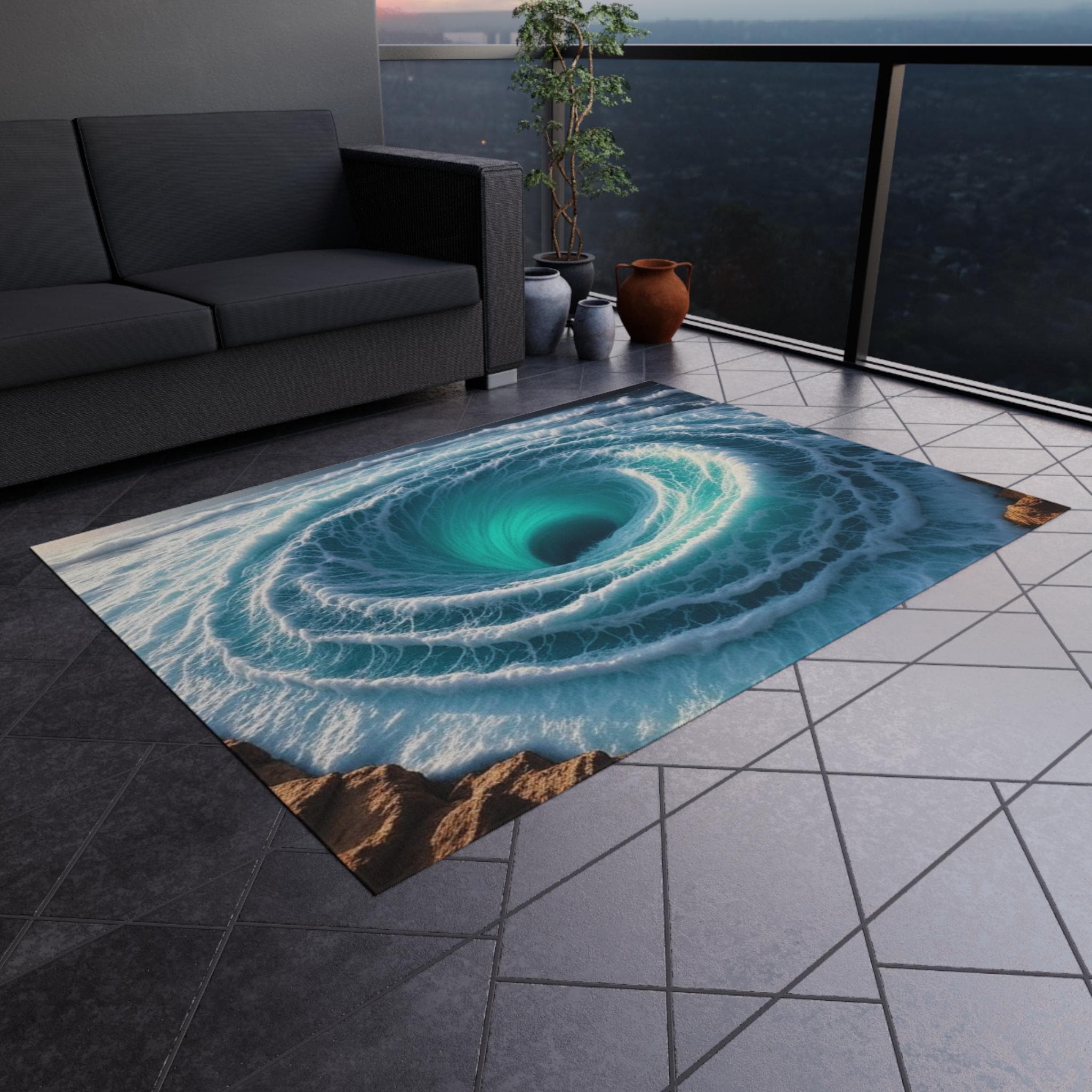 3docean Rugs 3D Ocean Vortex Rug: Round Deep Sea Illusion Carpet - Etsy