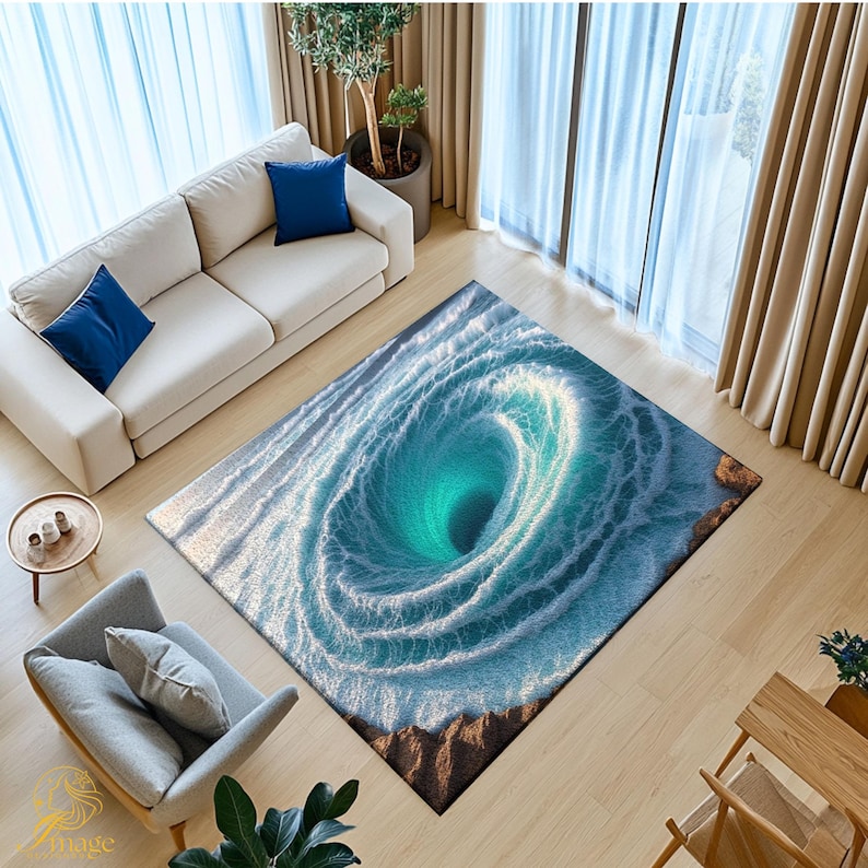 3D Ocean Vortex Rug: Round Deep Sea Illusion Carpet - Etsy