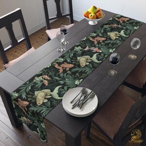 Tropical Koi Fish Botanical Tablecloth, Jungle Animals Nature Decor Round Dining Cover