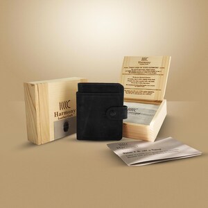 Portafoglio Bifold in pelle di vitello nera personalizzabile, elegante e funzionale, con fibbia a scatto in pelle di vacchetta, 12 scomparti per carte, regalo personalizzato per donna e uomo