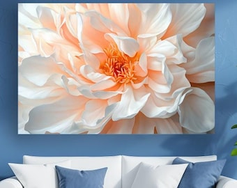 May include: A close-up of a soft, peach-colored flower with delicate petals. The flower is in focus, while the background is blurred.