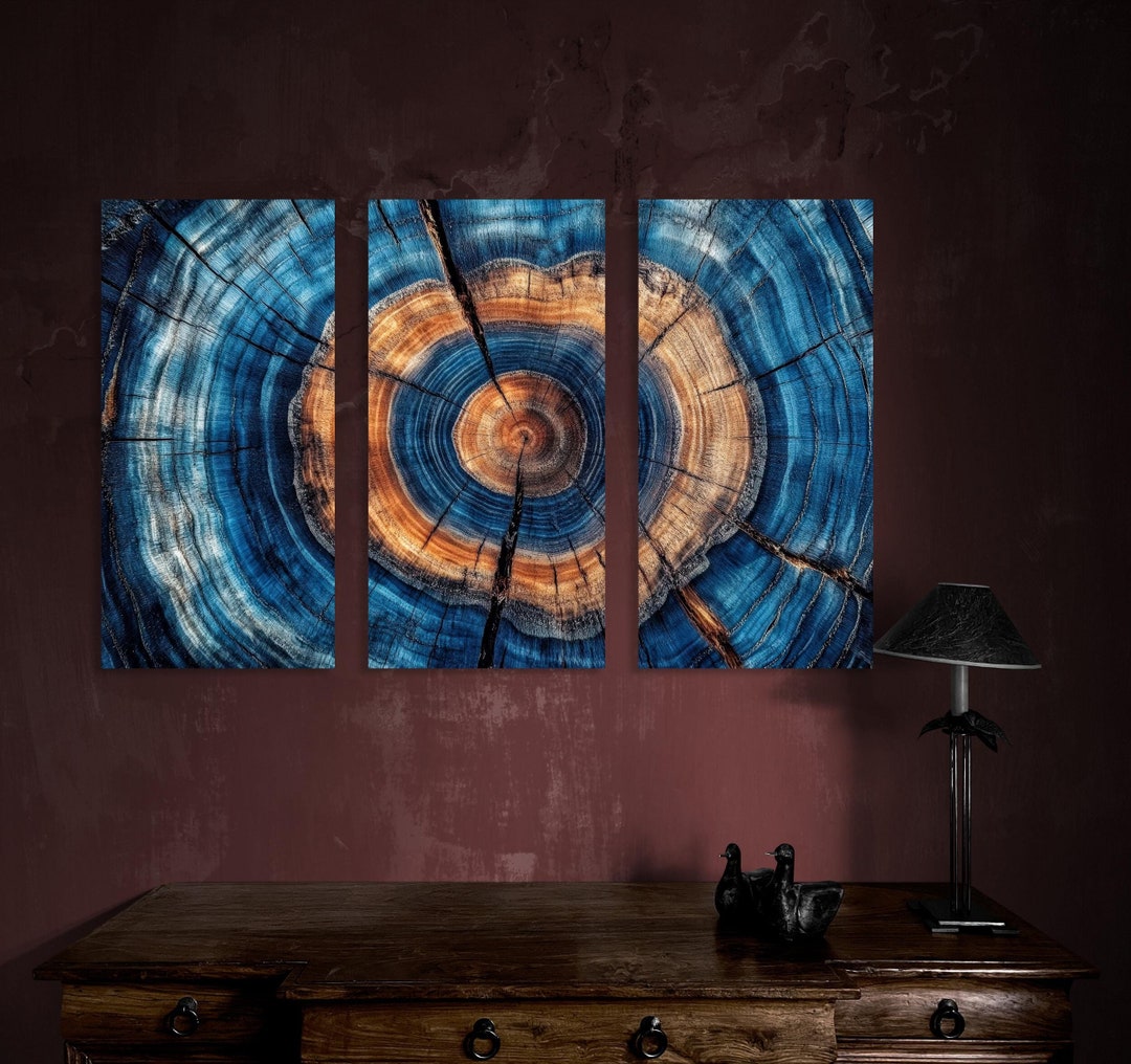 Abstract Tree Rings, Canvas Print. Tree Stump With Rings, Oil Painting ...