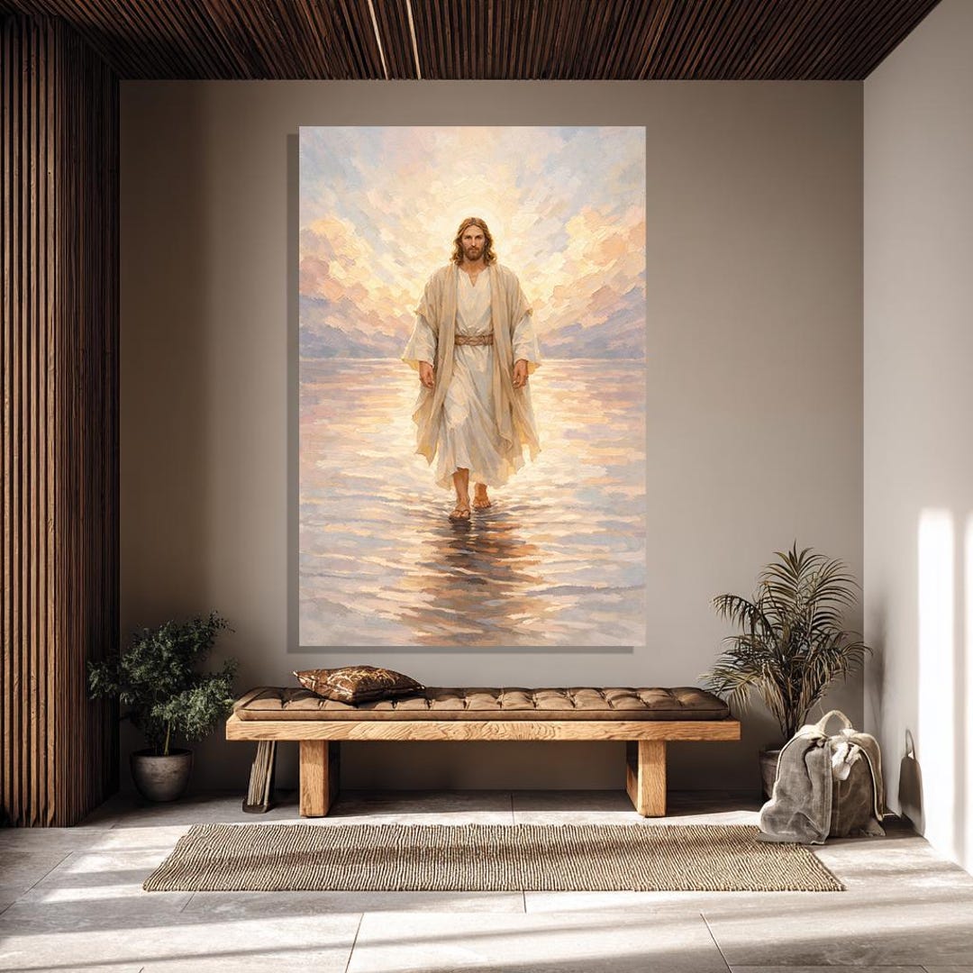 Jesus Walking on Water Canvas Print. Christian Wall Art. Faith Inspired ...