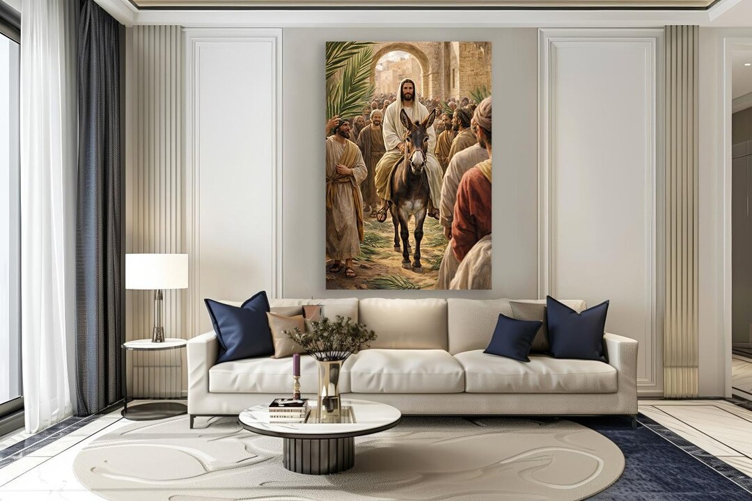 Palm Sunday Jesus Canvas Print. Entry Into Jerusalem Wall Art ...