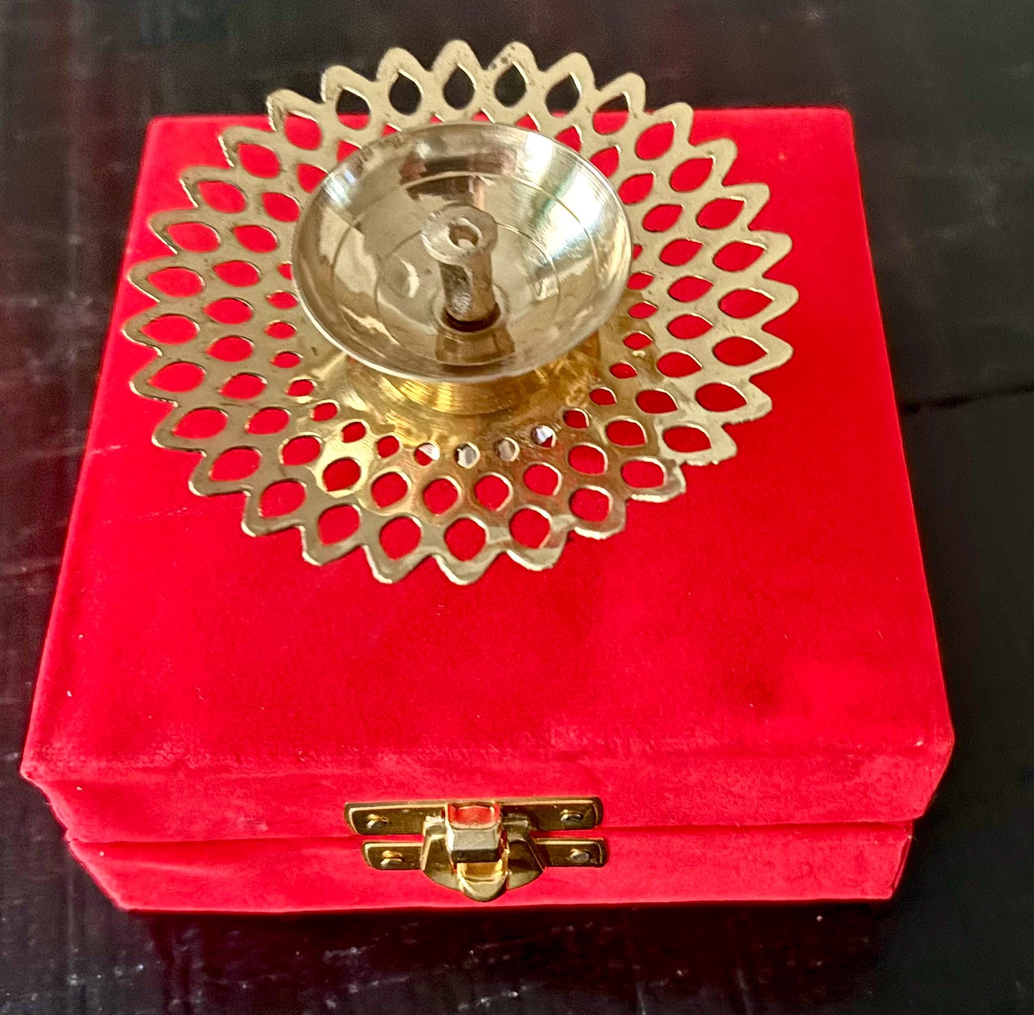 Handmade Brass Diya Oil Lamp Akhand Diya with Gift box