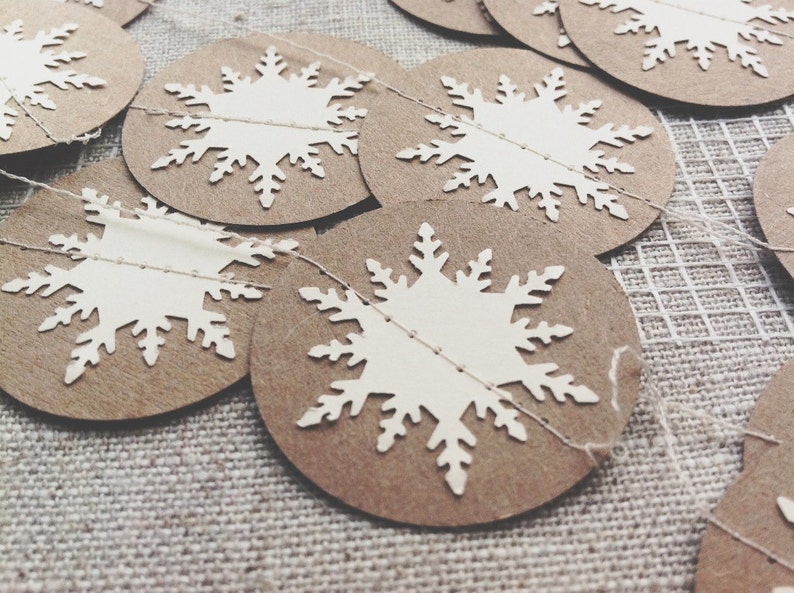 Snowflake Garland Winter Decor Kerstdecoratie Holiday Decor Party Decor Christmas Garland Winter Wedding Cusom Lengths afbeelding 3