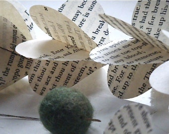 Shakespeare -Victorian Poetry  or Vintage Dictionary Heart Strings Paper Mobile