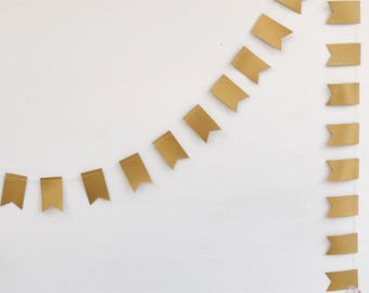 Gold Flag Wedding Garland - Party Decoration - Wedding Decor - Flag - Bunting - Christmas - Decoration - Gold Bunting - Choose Your Length