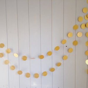 Gold Garland, 1 1/2 Circles, Gold, Silver, Ivory, Eco Wedding Garland, Party Decoration, Home Decor, Bridal Shower, Birthday, Christmas image 3