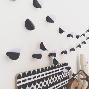 Scandi Monochrome Garland Black White Garland Paper Decoration Photo Prop Paper Bunting Party Decoration Modern Decor image 3