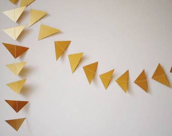 Gold Wedding Garland, Geometric Garland, Party Decoration, Triangle Garland, Wedding Decor, Triangle, Christmas Decoration, Multi Lengths