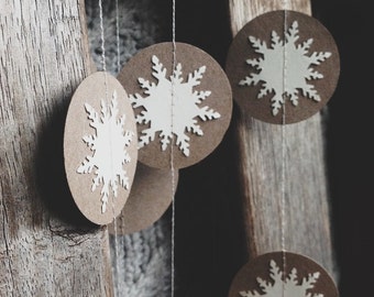 Snowflake Garland - Winter Decor - Christmas Decoration - Holiday Decor - Party Decor - Christmas Garland - Winter Wedding - Cusom Lengths