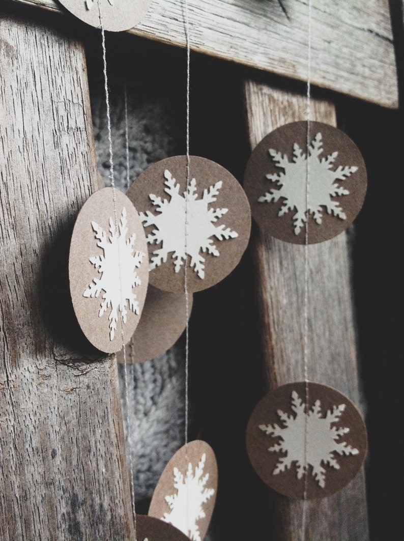 Snowflake Garland Winter Decor Christmas Decoration Holiday Decor Party Decor Christmas Garland Winter Wedding Cusom Lengths image 1