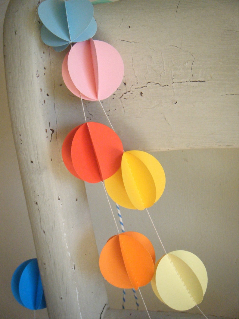 Pom Pom Paper Garland 3D Garland Party Decor Paper Decoration Birthday Decoration Choose Your Length image 2