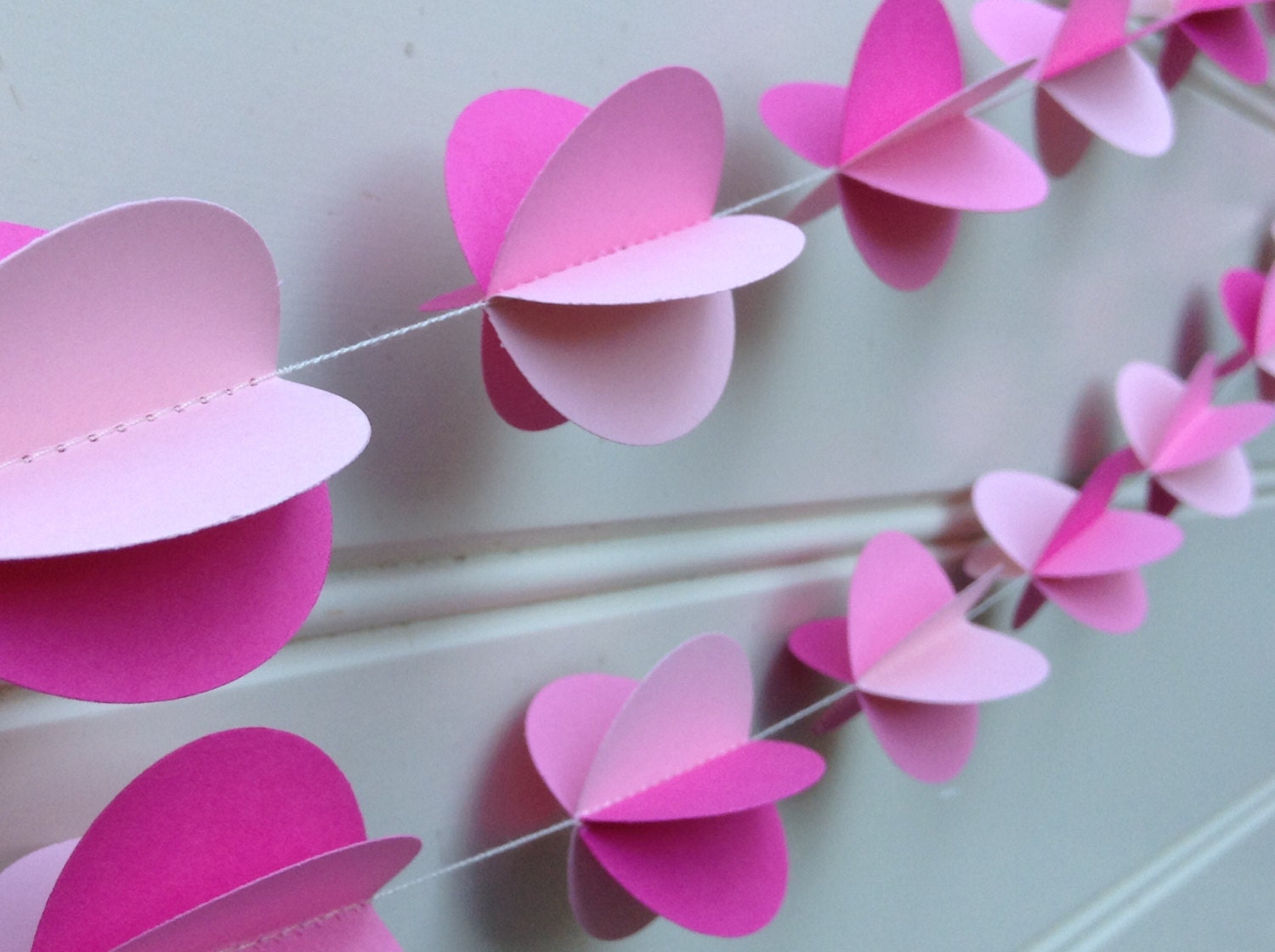 Pom Pom, 3D Paper Garland, Party Decor, Nursery Decor, Baby Shower, Circle Garland, Wedding, Paper Decoration, Choose Your Colour and Length