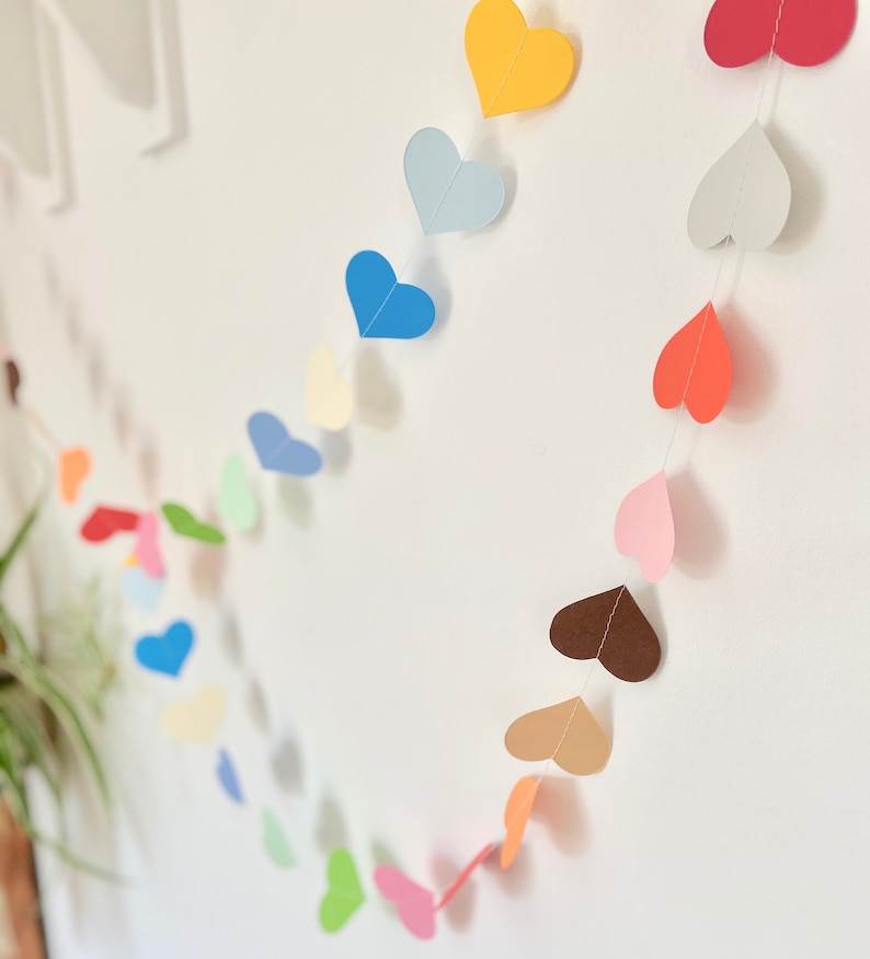 Wedding Garland Party Decoration Heart Garland Wedding Decor Paper Decoration Valentine Photo Prop Custom Colour/ Length image 6