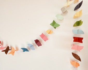 Rainbow Garland, Modern Paper Garland, Party Decor, Photo Prop, Nursery Decor, Sustainable Decor, Recycled Garland, Wedding Decoration,  Eco