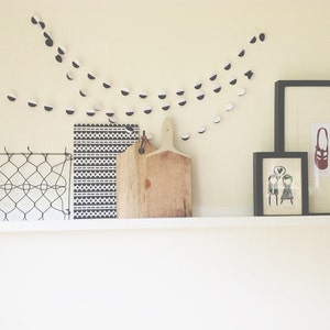 Scandi Monochrome Garland Black White Garland Paper Decoration Photo Prop Paper Bunting Party Decoration Modern Decor image 2