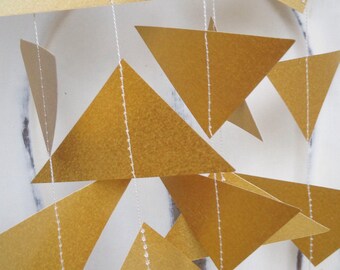 Gold Triangle Wedding Garland, Silver, Party Decoration, Wedding Decoration, Geometric, Christmas, Wedding Decor, Baby Shower, Paper Garland