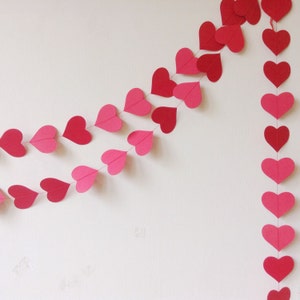 Guirnalda de boda - Decoración de fiesta - Guirnalda de corazón - Decoración de boda - Decoración de papel - San Valentín - Accesorio fotográfico - Color/largo personalizado