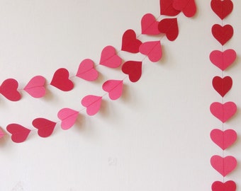 Wedding Garland - Party Decoration - Heart Garland - Wedding Decor - Paper Decoration - Valentine - Photo Prop - Custom Colour/ Length